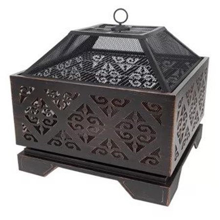 GHP GROUP GHP Group DGLOFW118S 26 in. Vienna Square Fire Pit for Pleasant Hearth DGLOFW118S